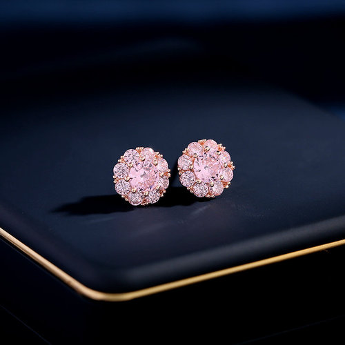 S925 Silver Needle Same Style Rotating Earrings Women's Zircon Geometric Earrings Small Fresh Simple Jewelry Wholesale