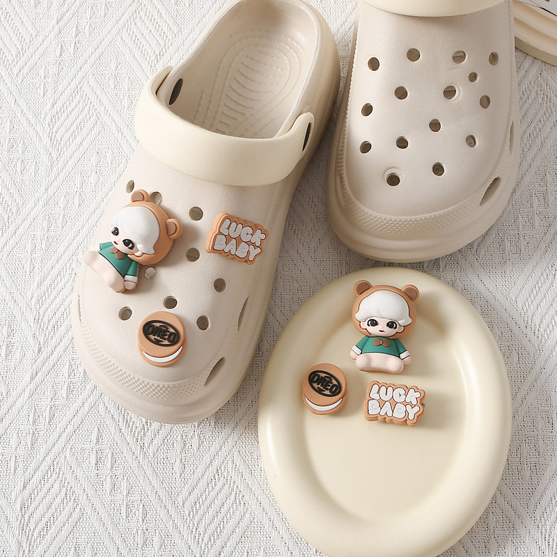 緑のクマの子 DIY 取り外し可能な下駄ハイエンド靴フラワー小紅書アクセサリーインスタイル靴バックル|undefined