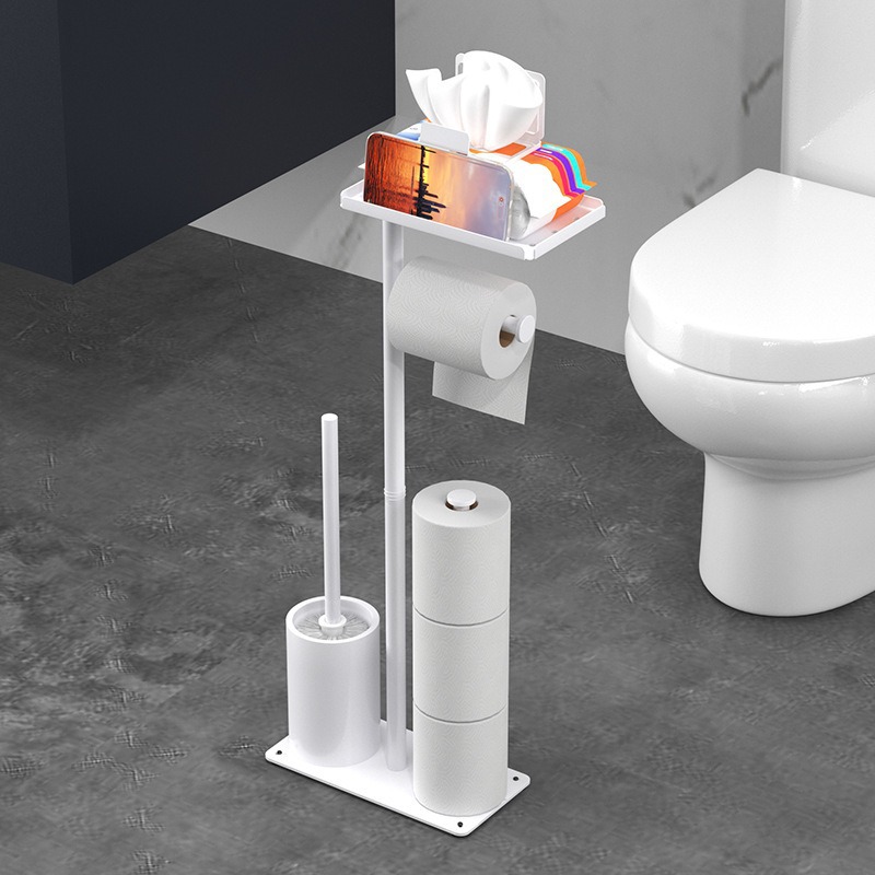 Estante de toallas de baño transfronterizo, soporte de rollo de papel de piso, estante de cepillo de baño, almacenamiento de toallas de papel multifuncionales image 3