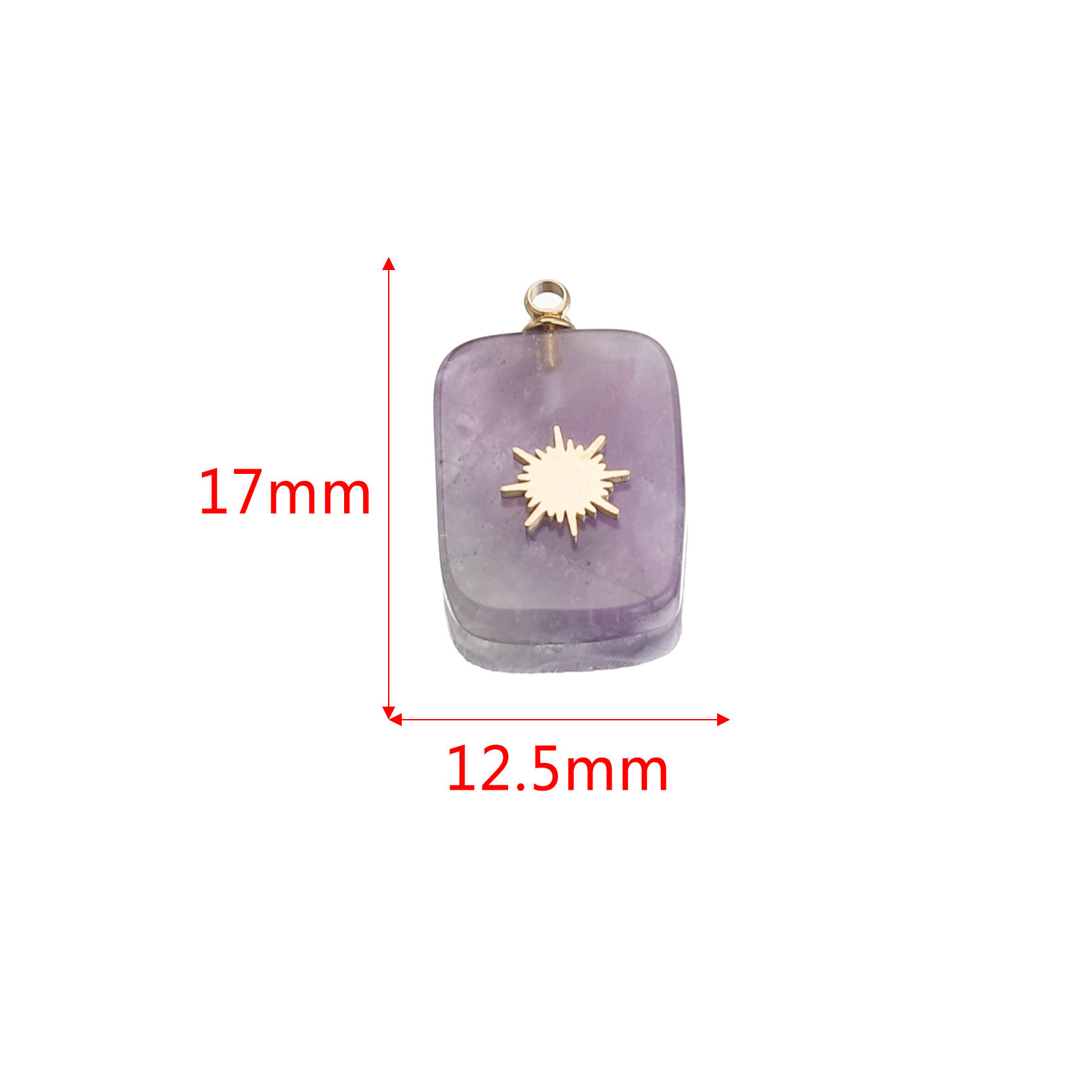 Europa y América Piedra Natural Rosa cristal turquesa Acero inoxidable titanio acero cuadrado pequeño colgante DIY joyería collar Accesorios