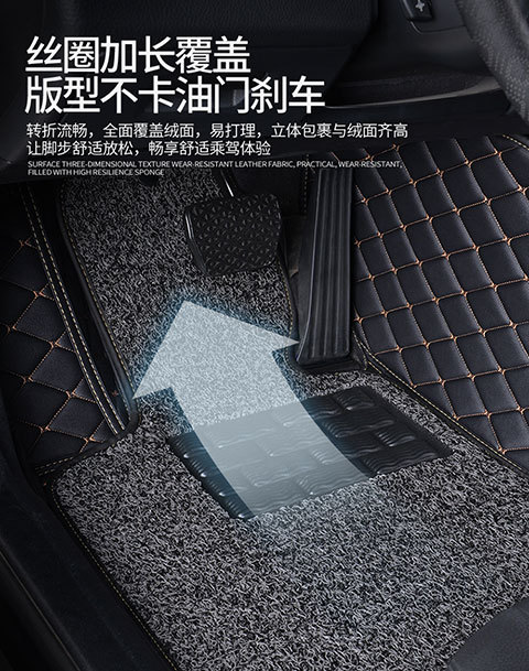 Car Wire Ring Floor Mats Single Piece Car Interior Main Driver and Passenger Rear Carpet Type Car Mats Special Car Models