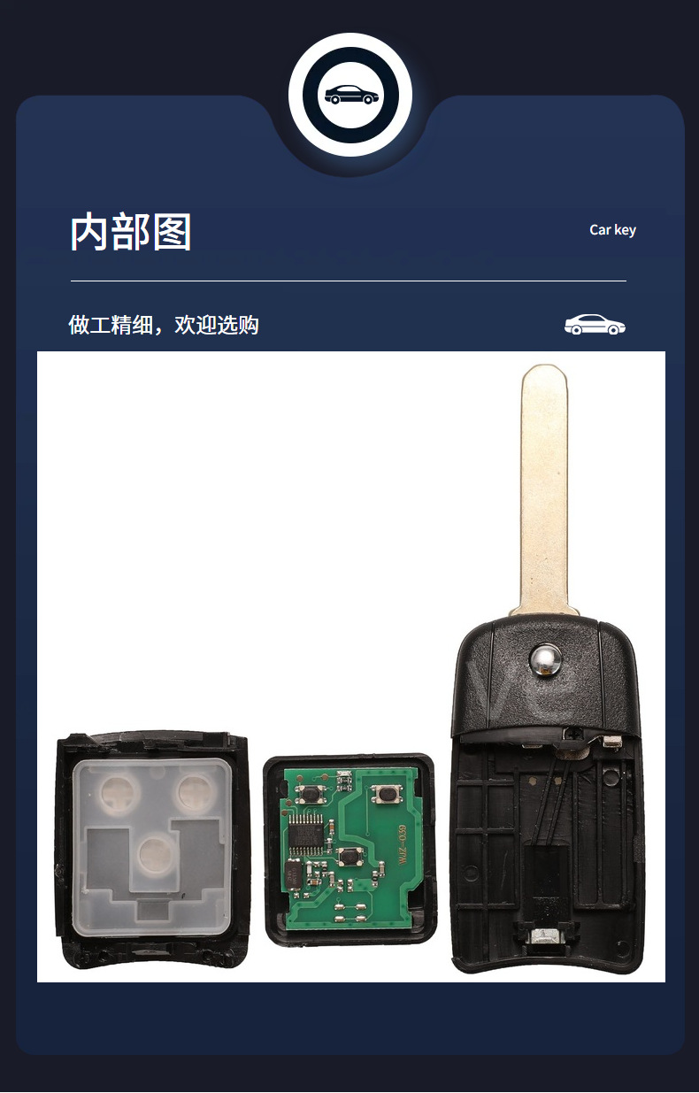 Suitable for 2/3/4 Button Honda Cr-V Jazz Folding Remote Control Car Key 313.8/433Mhz Pcf7936