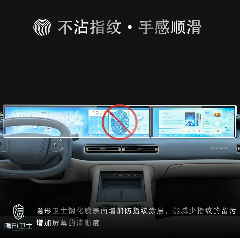 Suitable for the 2026 Zhiji L6: tempered glass screen protector for the center console navigation and passenger-side LCD screen, interior trim film, and modification accessories