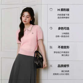 定制2026春夏季新款莱赛尔老钱风针织衫韩系绞花短袖内搭女装上衣