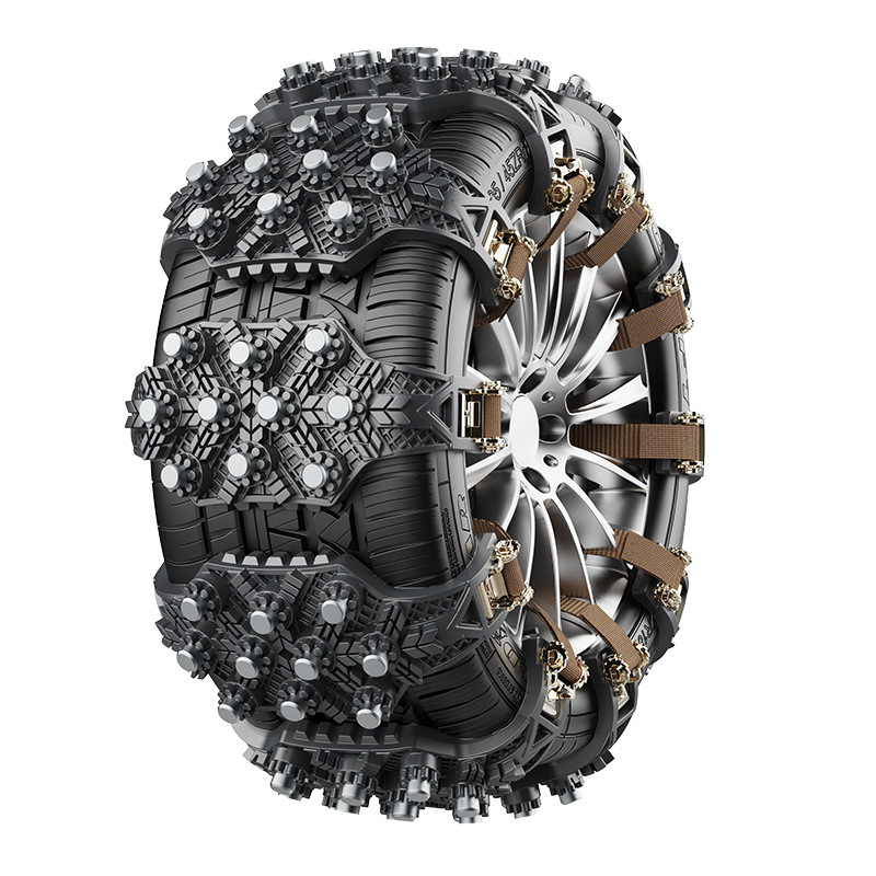 Chains Universal – Universal Tire snow chain - 1-set-of-6-black-pieces-storage-bag-gloves-installation-wrench