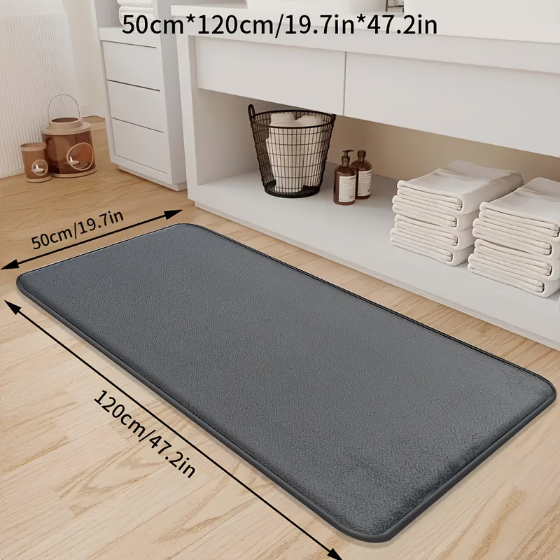 Cross-Border Wholesale Coral Velvet Floor Mats, Strong Water-Absorbent Bathroom Floor Mats, Household Solid Color Non-Slip Mats, Stain-Resistant and Easy-To-Clean Floor Mats