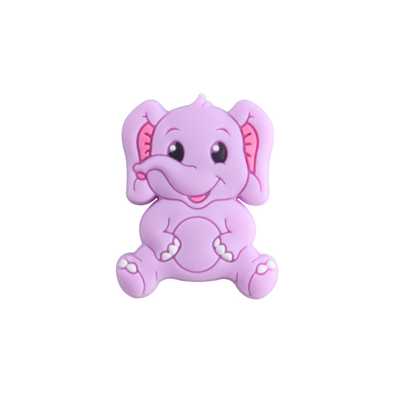 Creativo DIY bebé suministros de dibujos animados elefante cuentas de silicona juguete mordedor bebé molar chupete cadena pulsera Accesorios