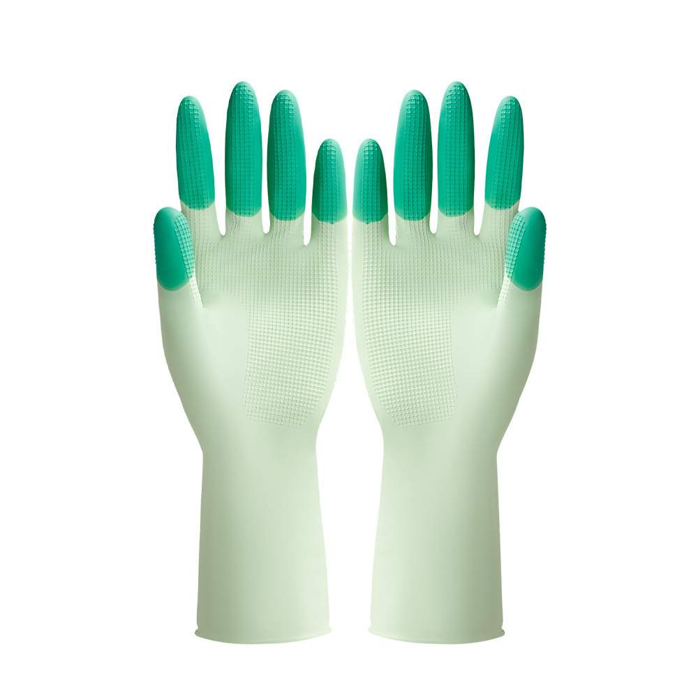 Nuevos guantes de látex de caucho para el hogar alargar la abertura de la viga de lavado de platos de cocina limpia y gruesa guantes impermeables