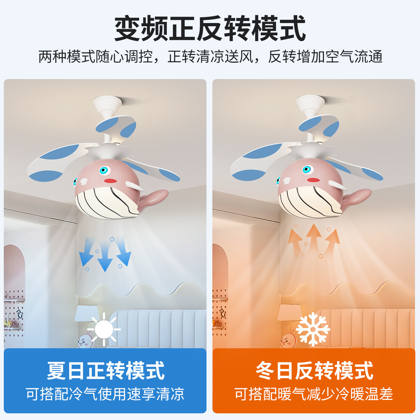 Lámpara de Ventilador de Techo Infantil de Hierro y Madera con Espectro Completo para Dormitorio Infantil y Estudio image 3