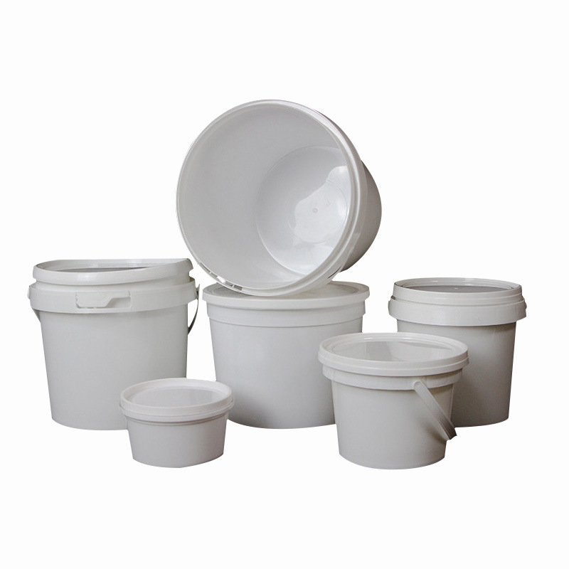 Cubo de plástico transparente personalizado 1L Cubo de bloque de construcción para niños cubo portátil al por mayor con tapa Cubo de juguete de embalaje sellado