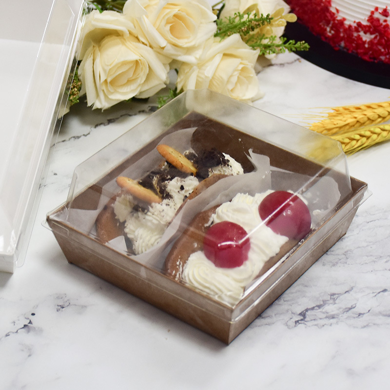 抱抱卷包装吸塑盒长方形三明治泡芙肉松小贝雪媚娘蛋糕毛巾包装盒