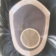 男士毛胚款全真发60网递针头旋纯手工钩织透气超轻薄男真发补发块