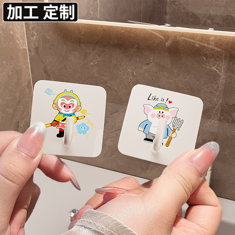 Custom-Made Stainless Steel Hooks with Strong Adhesive, No Drilling Required, for Kitchen and Bathroom Doors, Wall-Mounted, Traceless Adhesive Hooks Custom-Made Stainless Steel Hooks with Strong Adhesive, No Drilling Required, for Kitchen and Bathroom Doors, Wall-Mounted, Traceless Adhesive Hooks