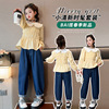 Spring set, children's autumn shirt, jeans, internet celebrity, 2023 collection, western style
