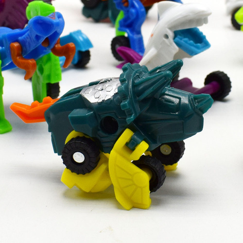 Novel 12 dinosaur deformation cars, mini deformation sports cars, various car robots, gashapon toys batch