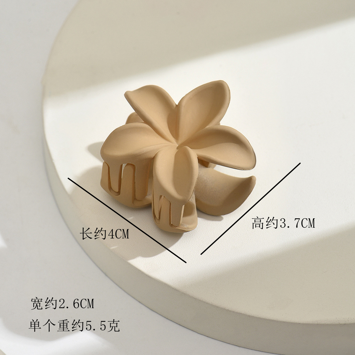 Galvanizado oro y plata huevo flor flor abrazadera de cabello color mediano agarrar abrazadera de cabello medio agarrar abrazadera de cabello de plástico 4cm