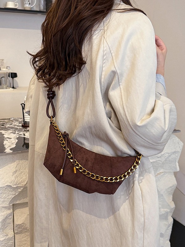 Bolso de bolsillo de moda retro para mujeres 2025 nuevo estilo coreano de moda de color sólido empalmado de alta calidad bolso de cor