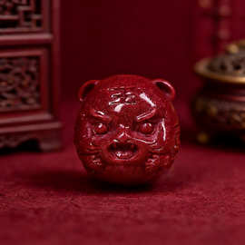 朱砂批发高含量紫金砂荷叶生肖圆珠上下孔12毫米十二生配件