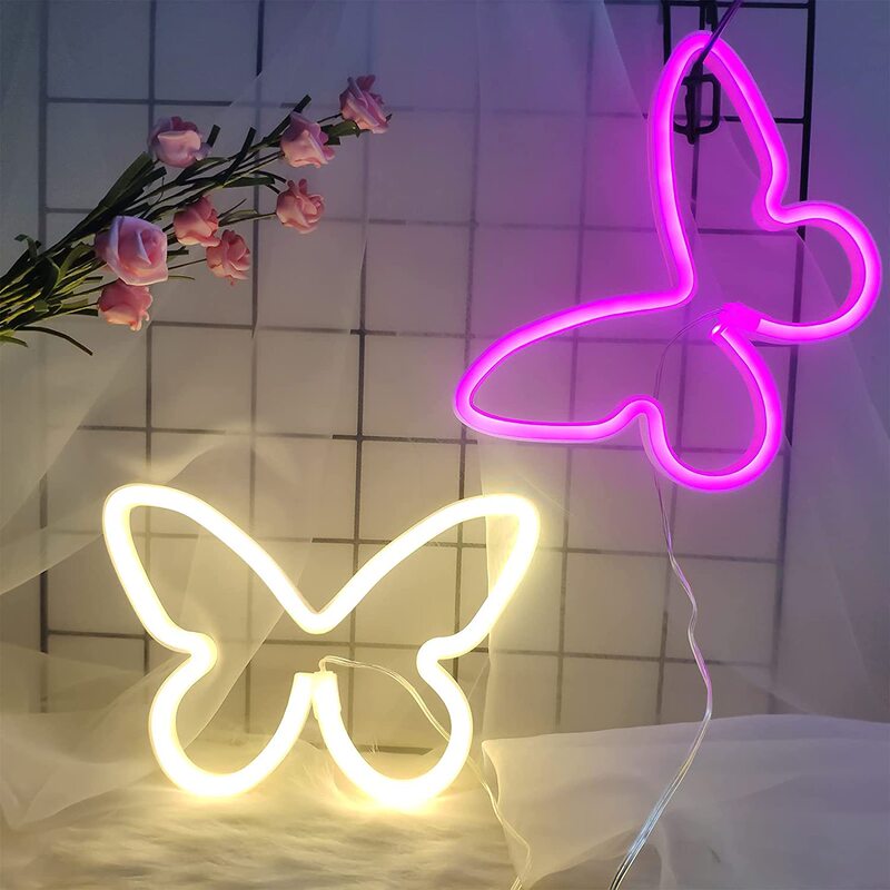 LED cross-border new butterfly neon wall hanging bedroom ornaments decoration night light layout atmosphere neon ins LED cross-border new butterfly neon wall hanging bedroom ornaments decoration night light layout atmosphere neon ins