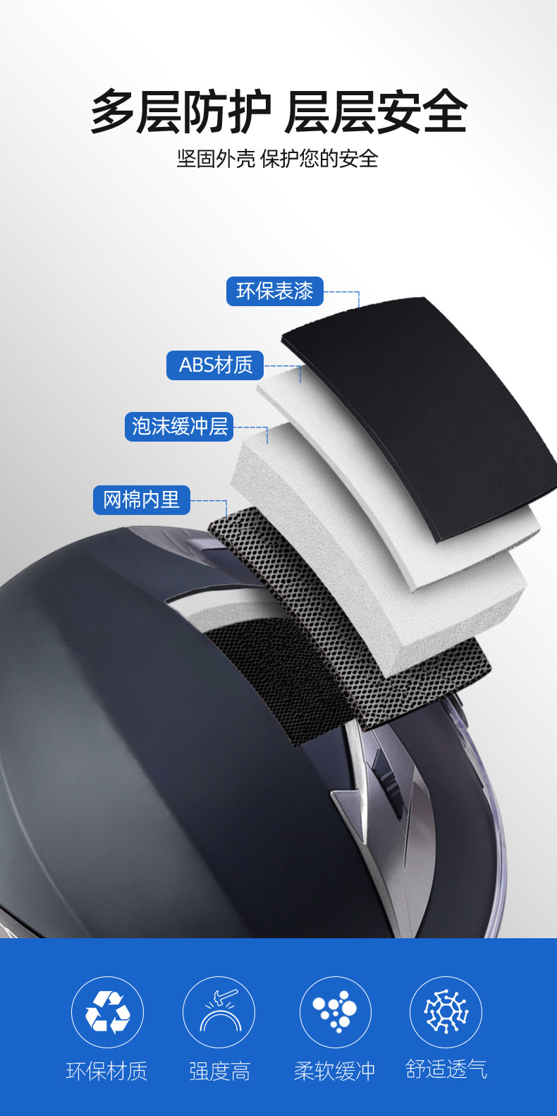 Bld Wholesale Bailide Helmet Cross-Border Supply 3/4 Helmet Half Helmet Motorcycle Helmet Dual Lens Cycling Helmet