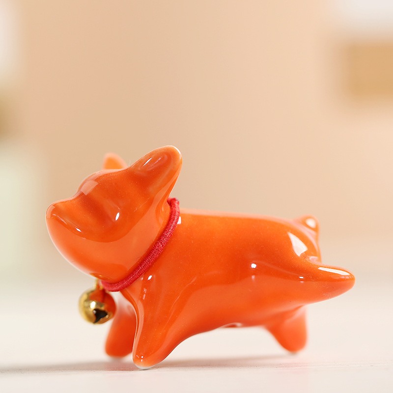 Cerámica lindo cachorro decoración mascota juego de té placa vista decoración de escritorio juego de té accesorios Casa Animal artesanía creativa