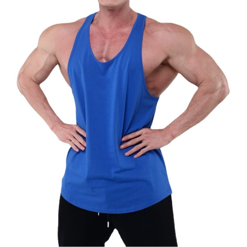 Модный мужской спортивный жилет, Мужская модная брендовая летняя однотонная универсальная I-образная одежда для бега без рукавов, одежда для фитнеса