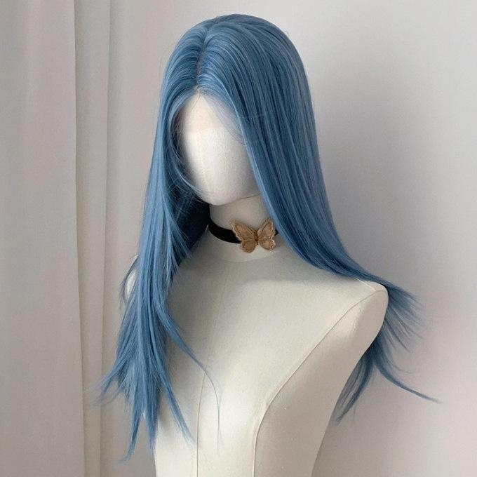 70cm long straight hair [haze blue]