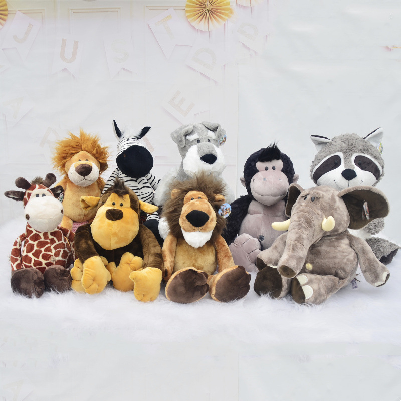 Lindo Animal de la selva de peluche de juguete León elefante ciervo mono Tigre muñeca niños muñeca transfronteriza al por mayor