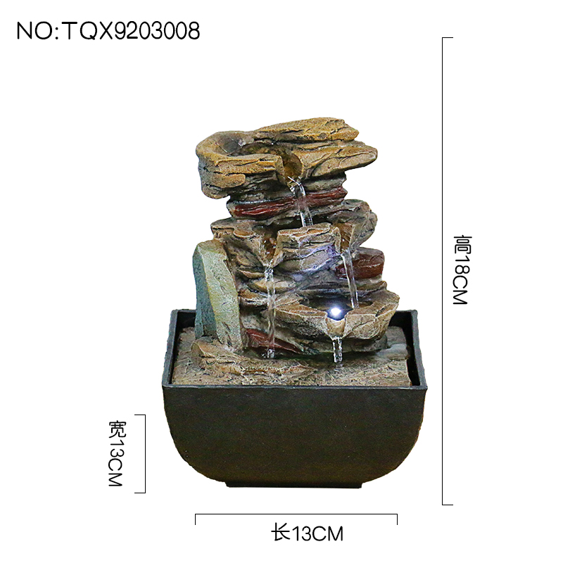Adornos de agua corriente Agua circulante Fuente de lujo ligera moderna Escritorio de oficina Bola de feng shui pequeña decoración de sala de estar