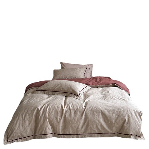 High-end light luxury style 100-count cotton brushed four-piece pure cotton quilt cover high-end master bedroom thickened bedding 4