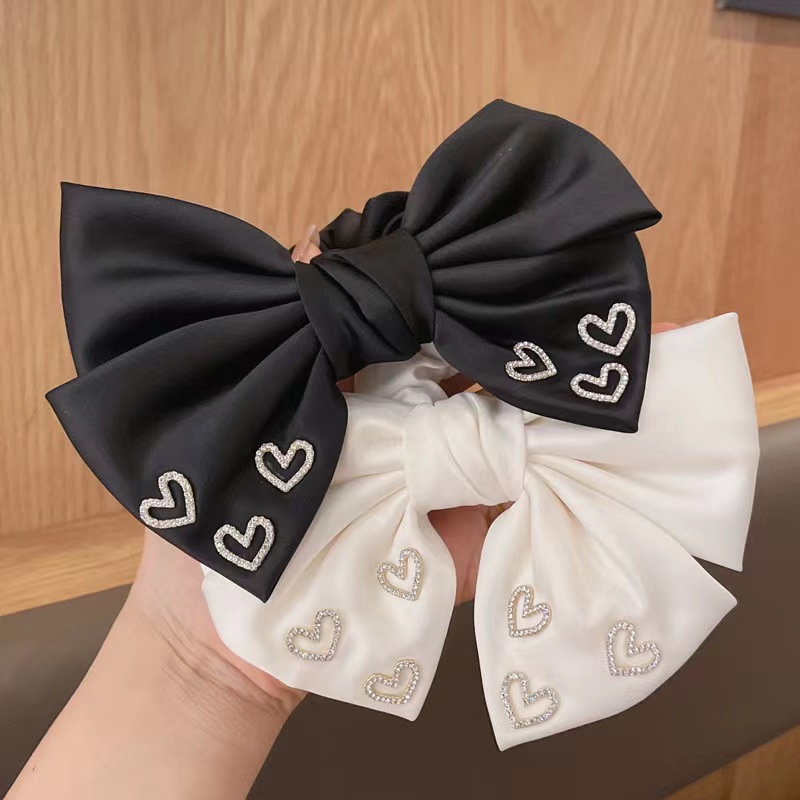 Bow Knot Pattern Women's Simple Style Classic Style Bow Knot Cloth Inlay Rhinestones Hair Tie