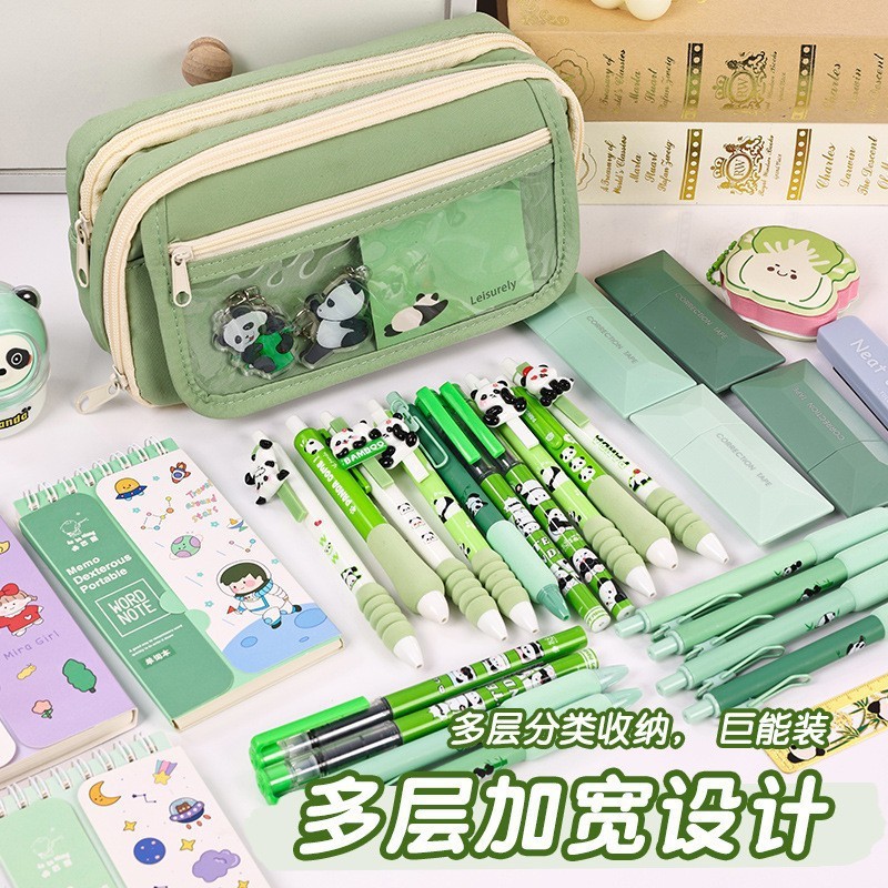 カピバラ透明鉛筆バッグ 9層パンダ鉛筆バッグ インス風鉛筆バッグ 小中学生向け高価値文具バッグ|undefined