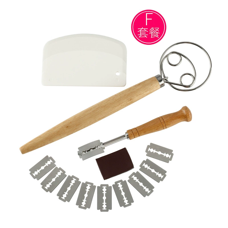 Bread Baking Tool Set, деревянные ручки с нержавеющей сталью и силикон, мульти-набор (8 вариантов)