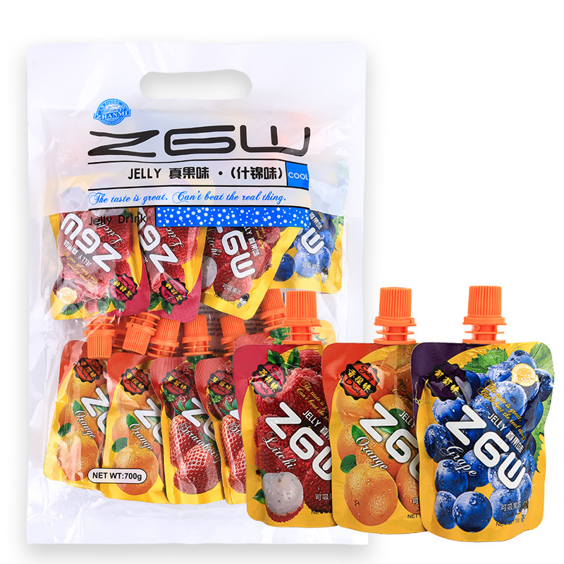 Hong Kong Imports Real Fruit Flavor Suckable Jelly Suckable Juice Jelly Suction Ice 700g10 Snack Food