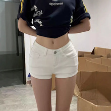 黑色百搭牛仔短裤女辣妹春夏季2025新款复古低腰紧身显瘦包臀热裤