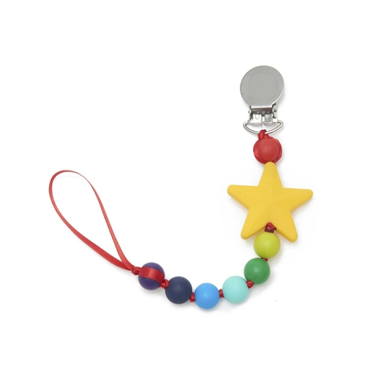 Pacifier for baby, teether, creative silicone toy, metal round beads