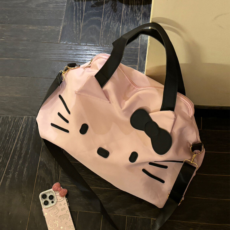 2025 New Kt Cat Travel Bag Large Capacity Business Trip Hand Luggage Bag Hello Kitty Shoulder Crossbody Bag Storage Bag 2025 New Kt Cat Travel Bag Large Capacity Business Trip Hand Luggage Bag Hello Kitty Shoulder Crossbody Bag Storage Bag