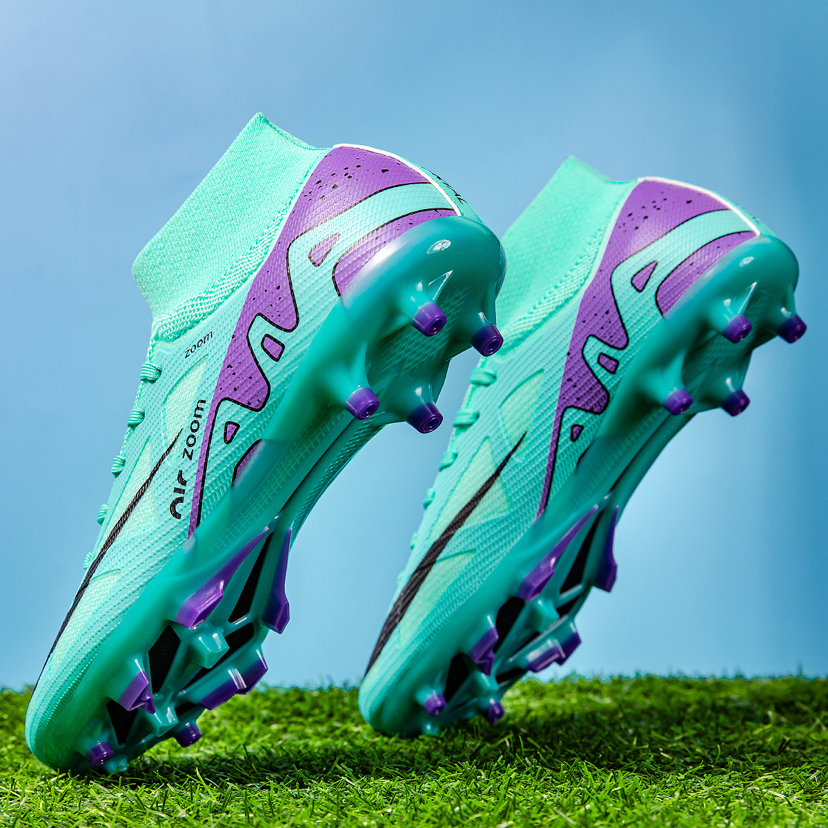 Nuevos zapatos de fútbol de entrenamiento al aire libre para niños transfronterizos, zapatos de fútbol de clavos