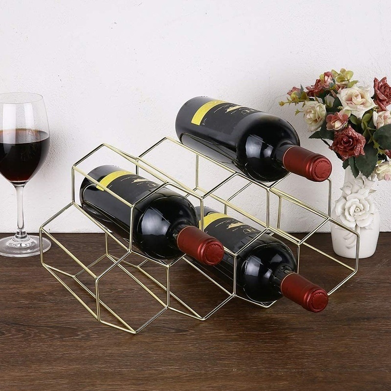 Estante de vino doméstico estilo nórdico simple estante de vino almacenar estante de vino de metal forjado ligero de lujo image 4