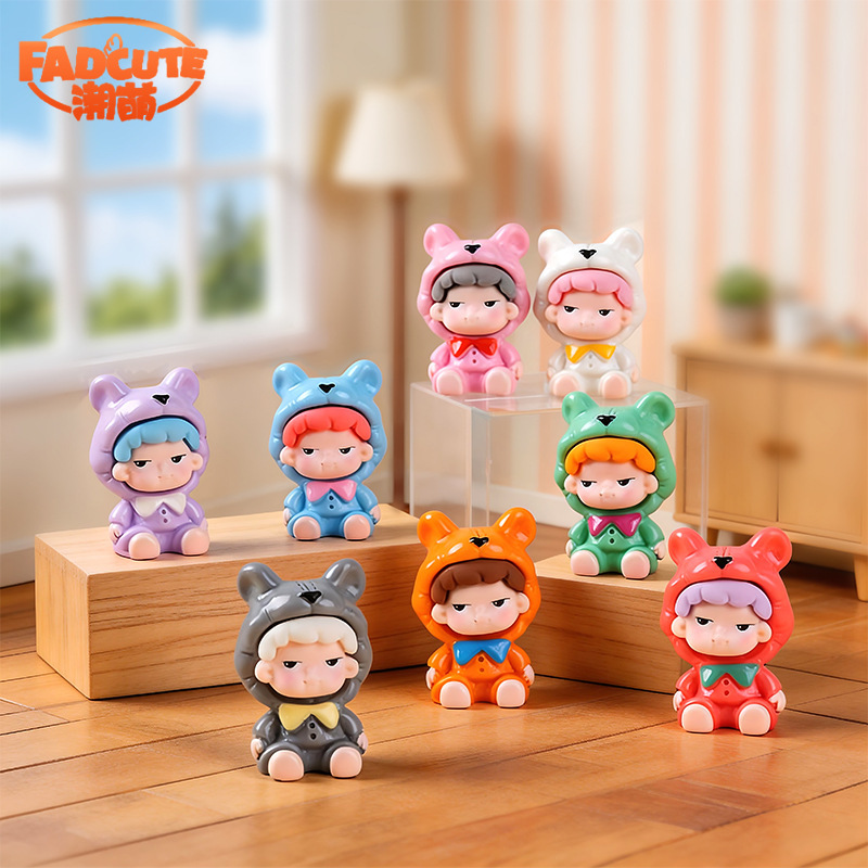 New product bow tie puppy animal adorable series resin trendy play blind box bag ornaments creative DIY desktop small ornaments