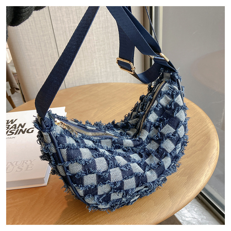 Denim Patchwork Shoulder Crossbody Bag For Women Stylish Canvas_voghion.com
