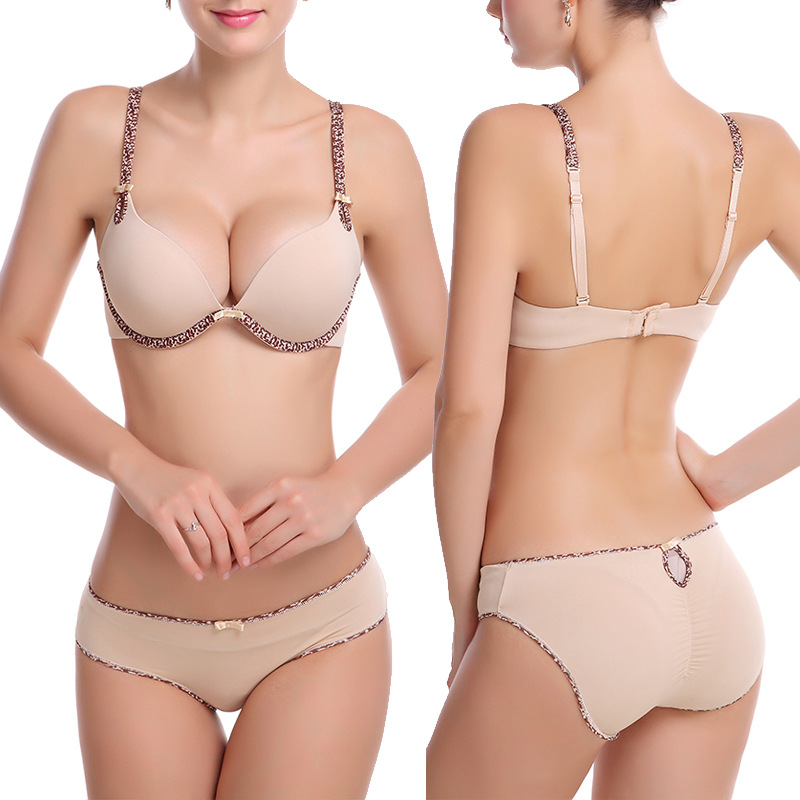 Fengqiu Winter New Bra Set with Smooth Steel Rim Memory Cotton Thickened Gathering Women's Underwear_voghion.com