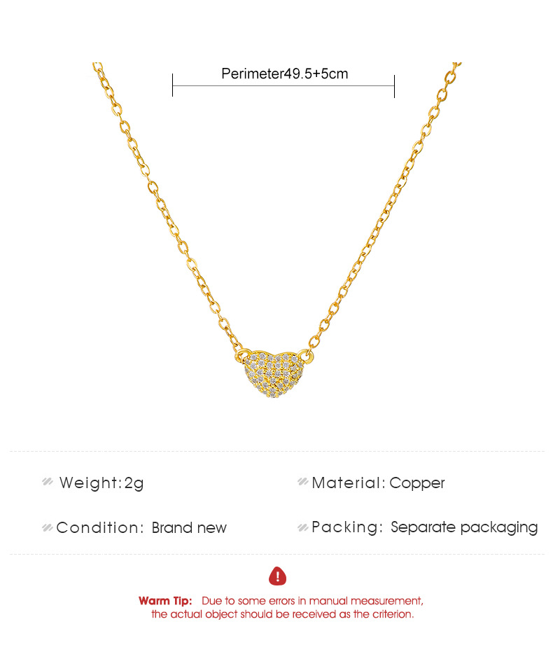 Fashion Heart Shape Copper Necklace Metal Copper Necklaces