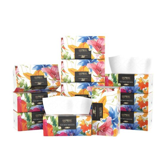 Orange Girl Big Pack Paper Thickened Napkin Household Facial Tissue 400 Maternal and Infant Paper Whole Box for FX