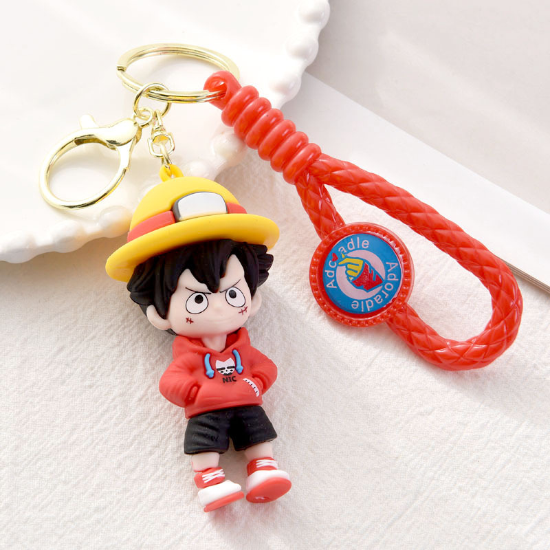 ワンピースの編み込みキーホルダー ルフィ エース バッグチャーム キーホルダー 人形 アニメ ホリデーギフト|undefined