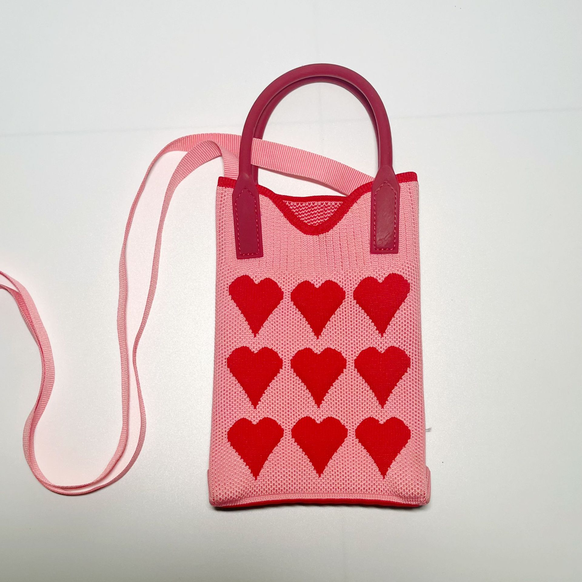 Bolsa de teléfono móvil Plaid bolsa de mensajero de las mujeres Mini pequeño bolso pequeño lindo ligero cuatro estaciones bolso de punto