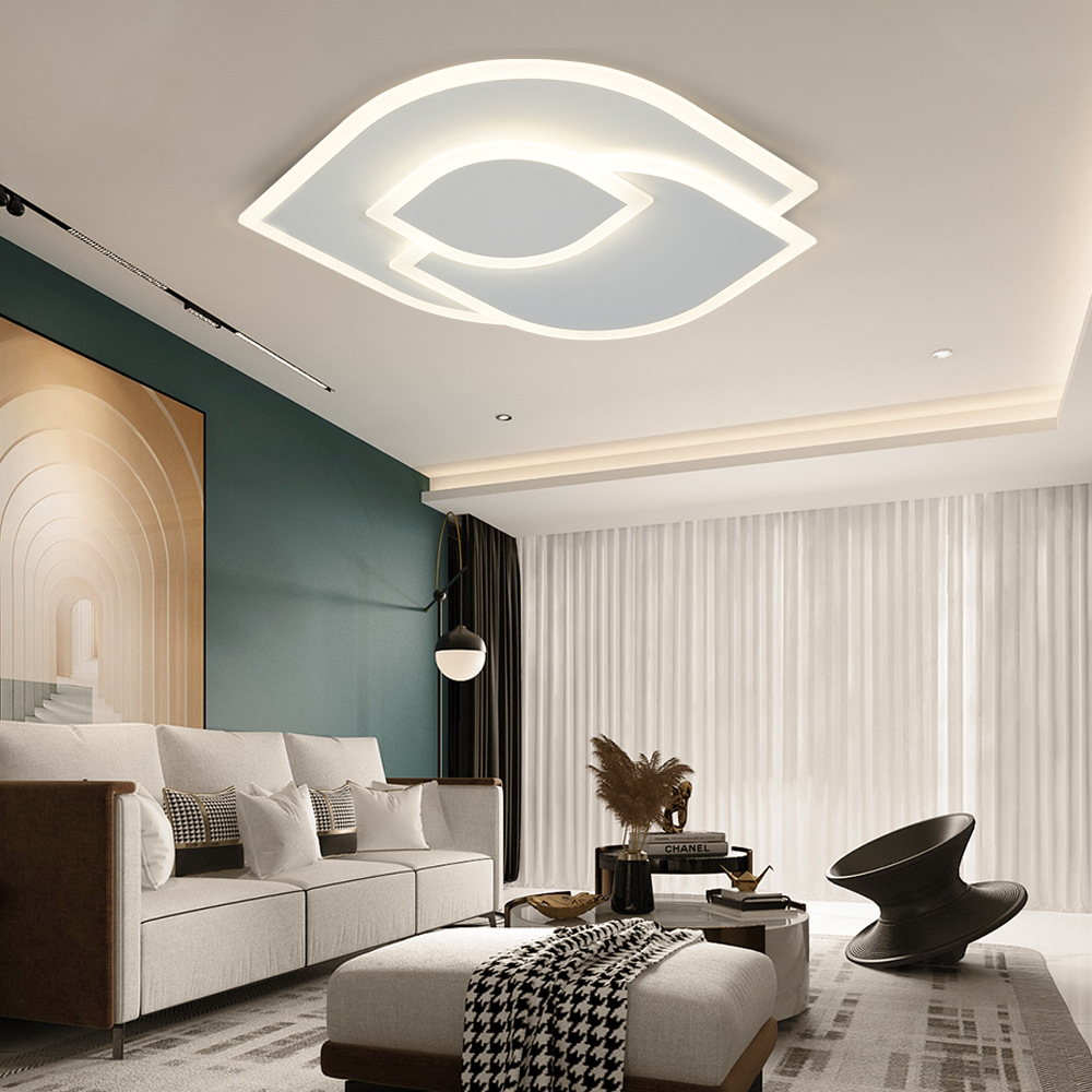 现代简约LED亚克力吸顶灯个性创意叶形90W智能2.4G卧室灯客厅灯