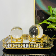 簡約現代水晶球擺件客廳電視櫃書桌辦公室風水球家居軟裝裝飾擺件