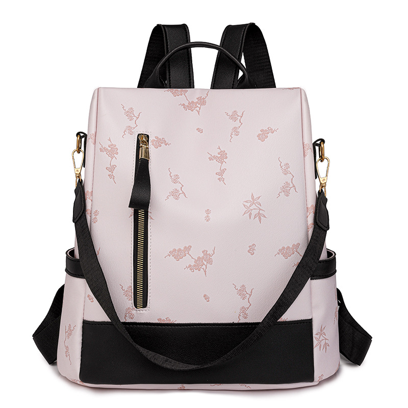 Mochila para mujer 2024 nueva textura de cuero suave moda bolsa de viaje versátil ocio bolsa de mamá de gran capacidad