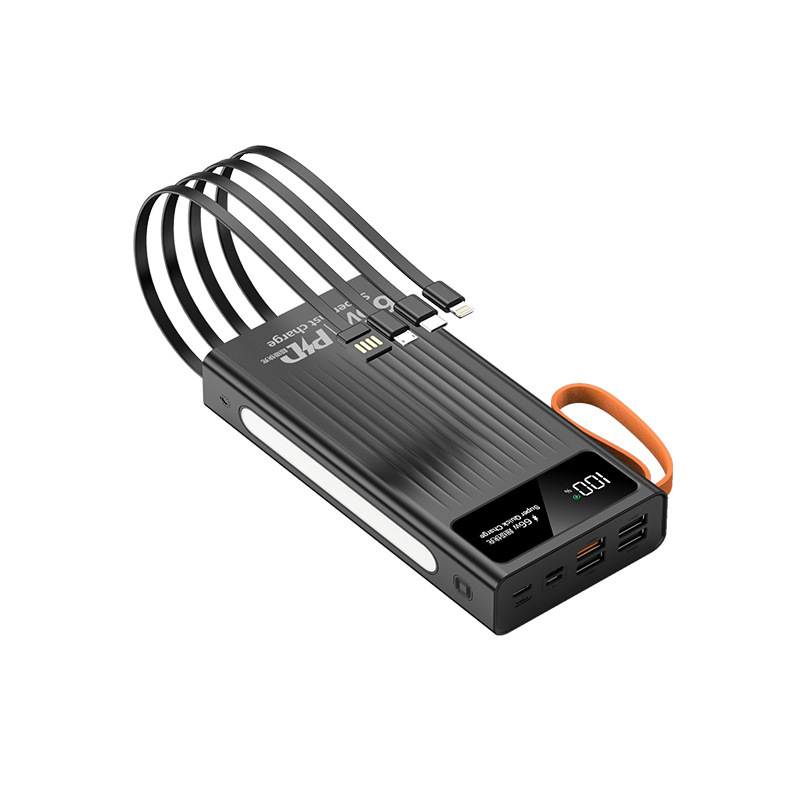 Cuatro líneas auto-cargadas con un tesoro de carga rápida para teléfonos móviles digitales, gran capacidad, pequeño, conveniente y multicolor, portátil al aire libre